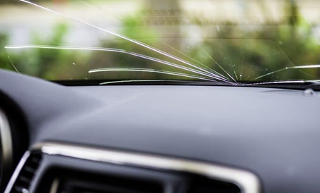 photo of a cracked windshield